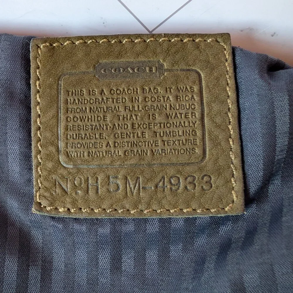 RARE Coach Pebbled Leather Olive Green Bucket N5M‑4933 w/ Dusty - Picture 10 of 16